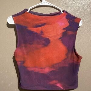 Vibrant Tie-Dye Sleeveless Crop Top Y2K